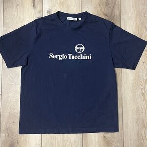 Sergio Tacchini Graphic T-Shirt Navy Blue Size Large